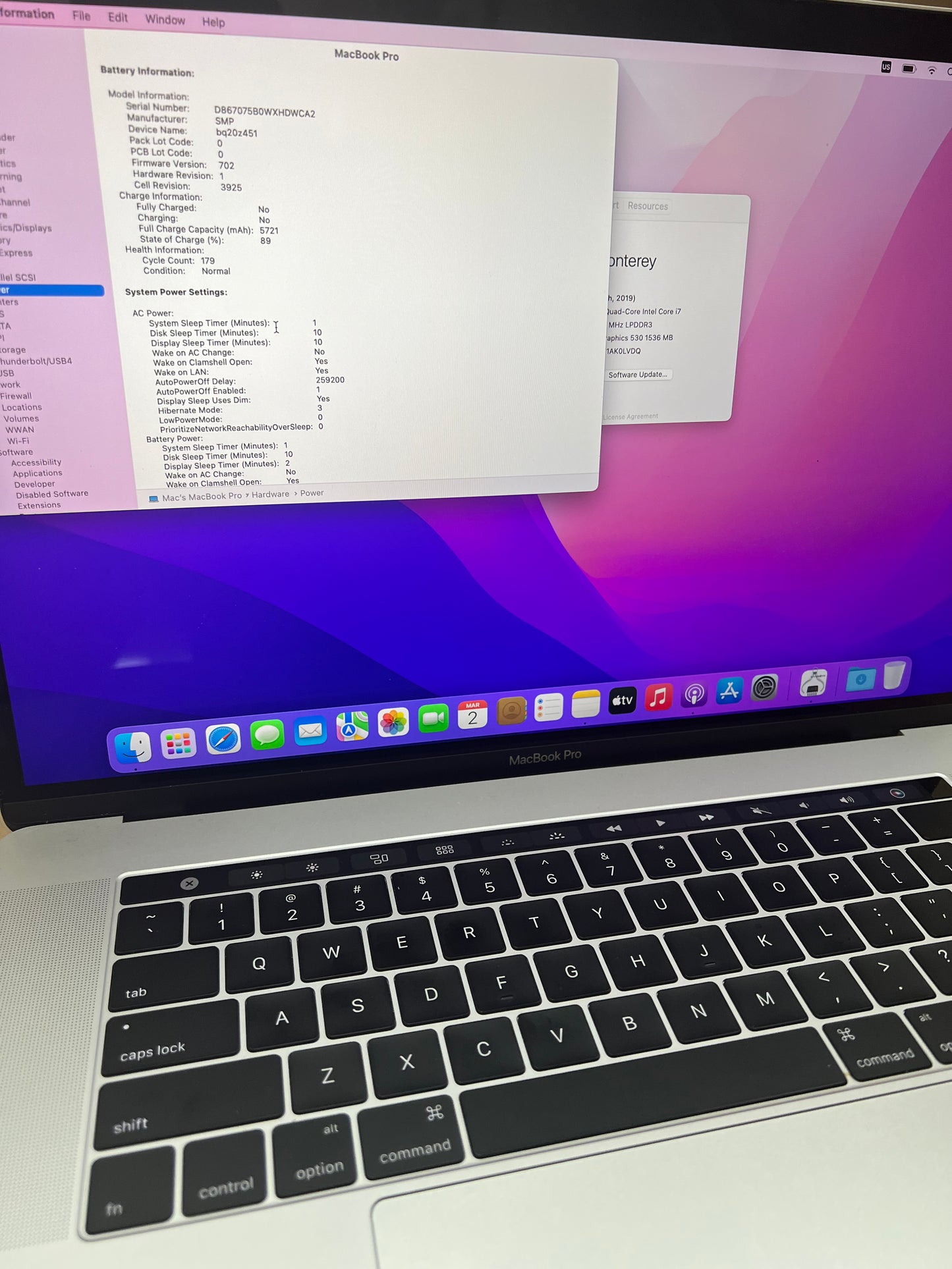 MacBook pro 15" 2019