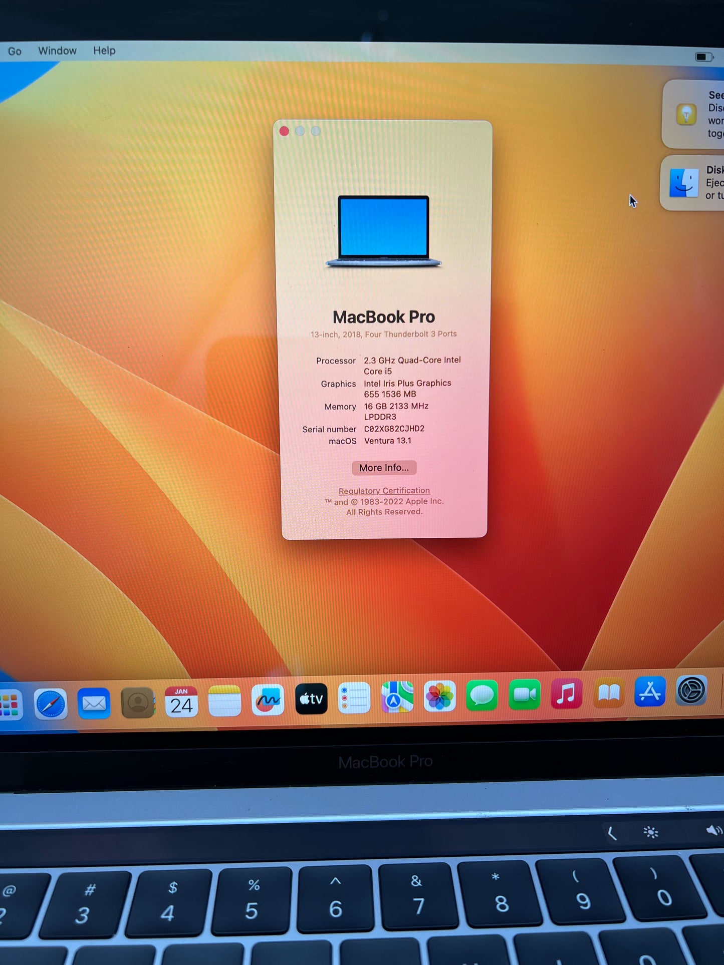 MacBook pro 13" 2018