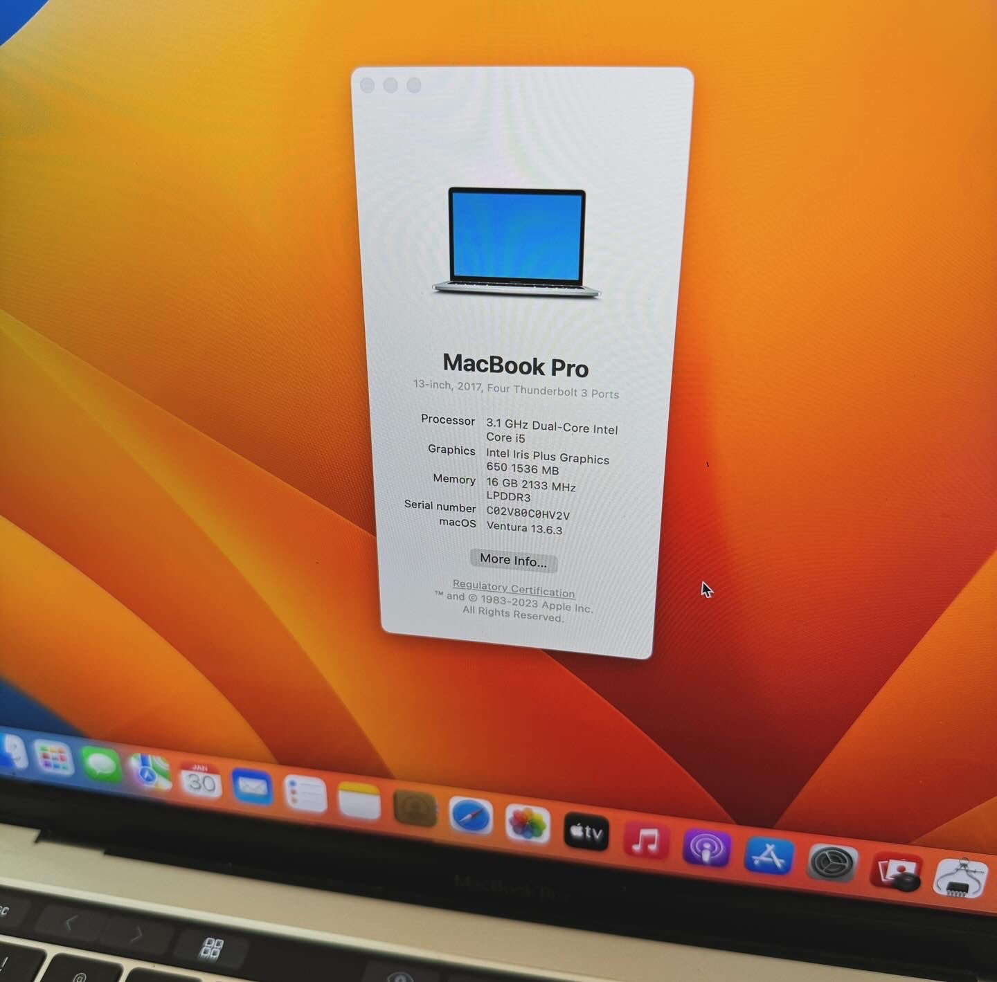 MacBook pro 13.3” silver