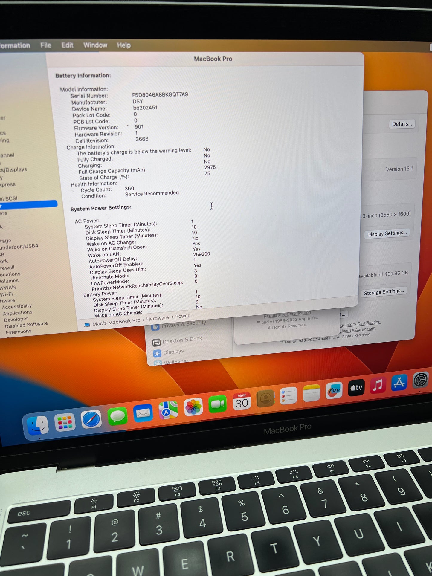 MacBook pro 13.3" 2019 500Gb