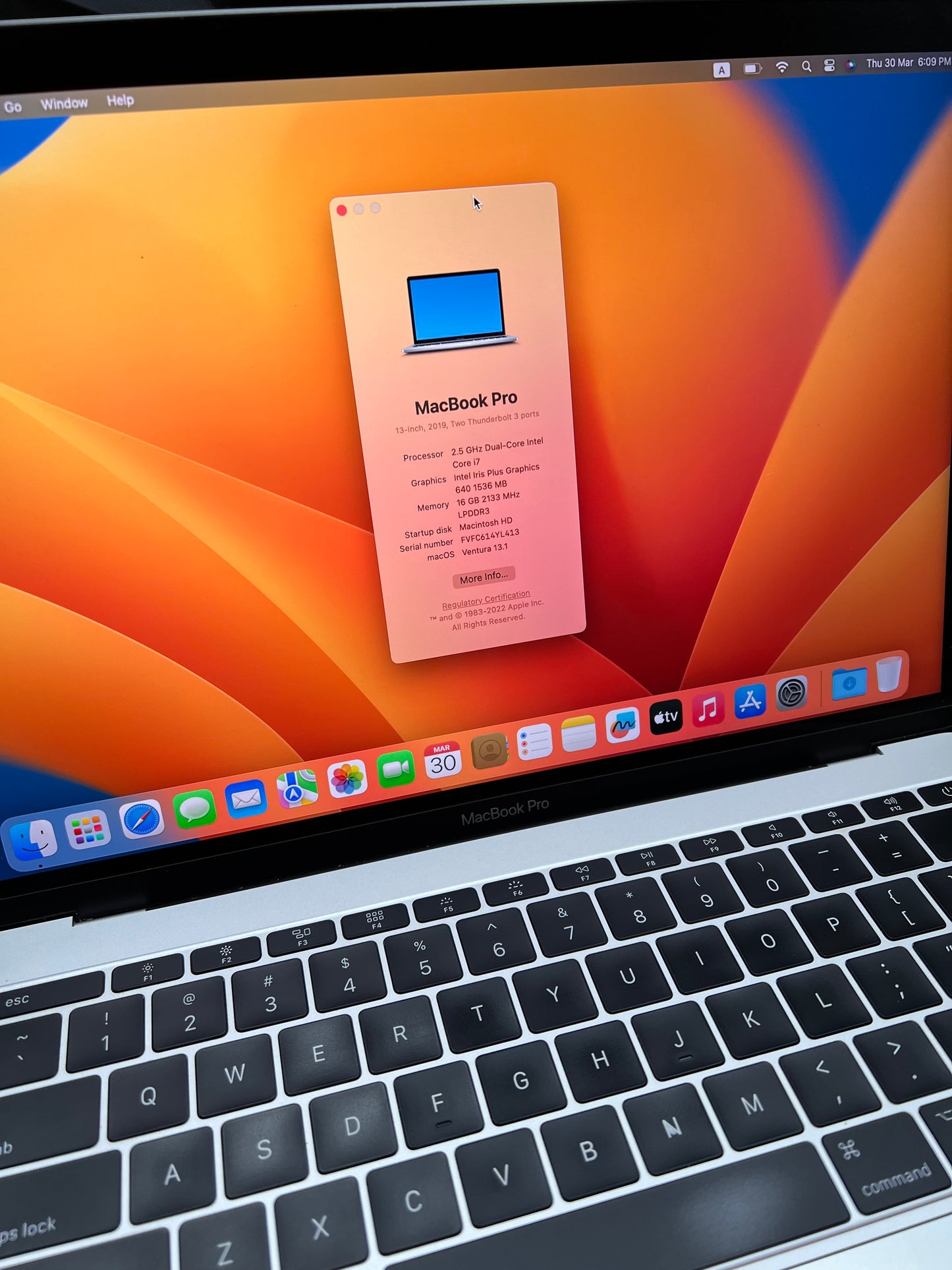 MacBook pro 13.3" 2019 500Gb